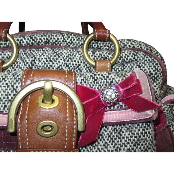 Coach 2005 Vintage Soho Tweed, Suede & leather Mini Boston Bag Satchel - Picture 12 of 15